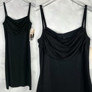 NWT Vintage 90s Y2K Jessica McClintock Gunne Sax Glittery Knit Drapey Midi Dress